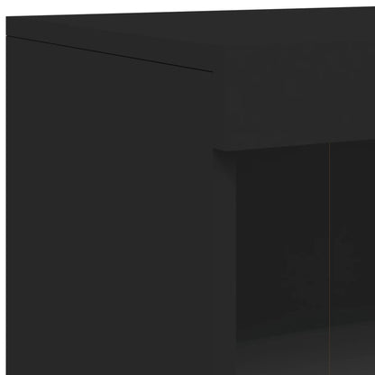 Credenza con Luci LED Nera 162x37x100 cm - homemem39