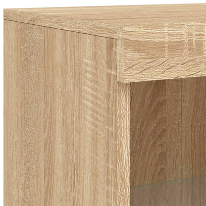 Credenza con Luci LED Rovere Sonoma 162x37x100 cm