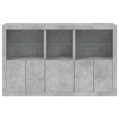 Credenza con Luci LED Grigio Cemento 162x37x100 cm - homemem39
