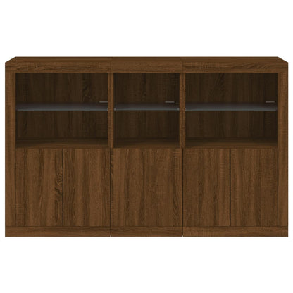 Credenza con Luci LED Rovere Marrone 162x37x100 cm - homemem39