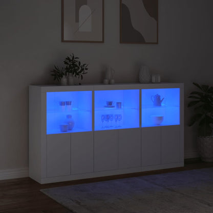 Credenza con Luci LED Bianca 181,5x37x100 cm - homemem39