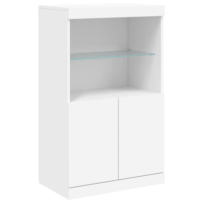 Credenza con Luci LED Bianca 181,5x37x100 cm - homemem39