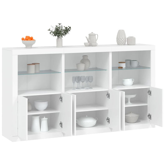 Credenza con Luci LED Bianca 181,5x37x100 cm - homemem39