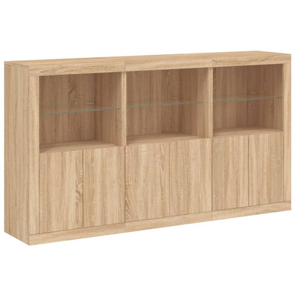 Credenza con Luci LED Rovere Sonoma 181,5x37x100 cm - homemem39