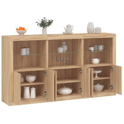 Credenza con Luci LED Rovere Sonoma 181,5x37x100 cm - homemem39