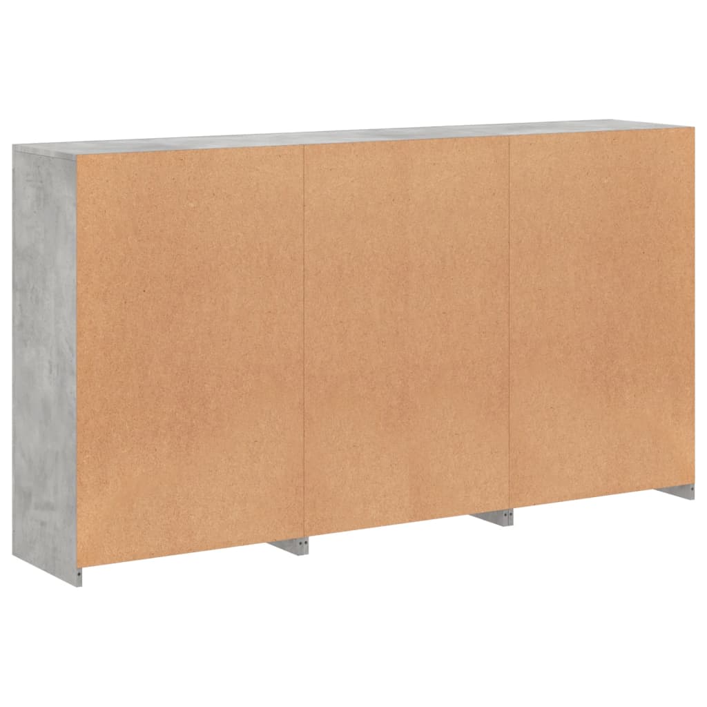 Sideboard mit zementgrauen LED-Leuchten 181,5 x 37 x 100 cm