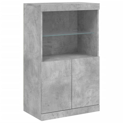 Credenza con Luci LED Grigio Cemento 181,5x37x100 cm - homemem39