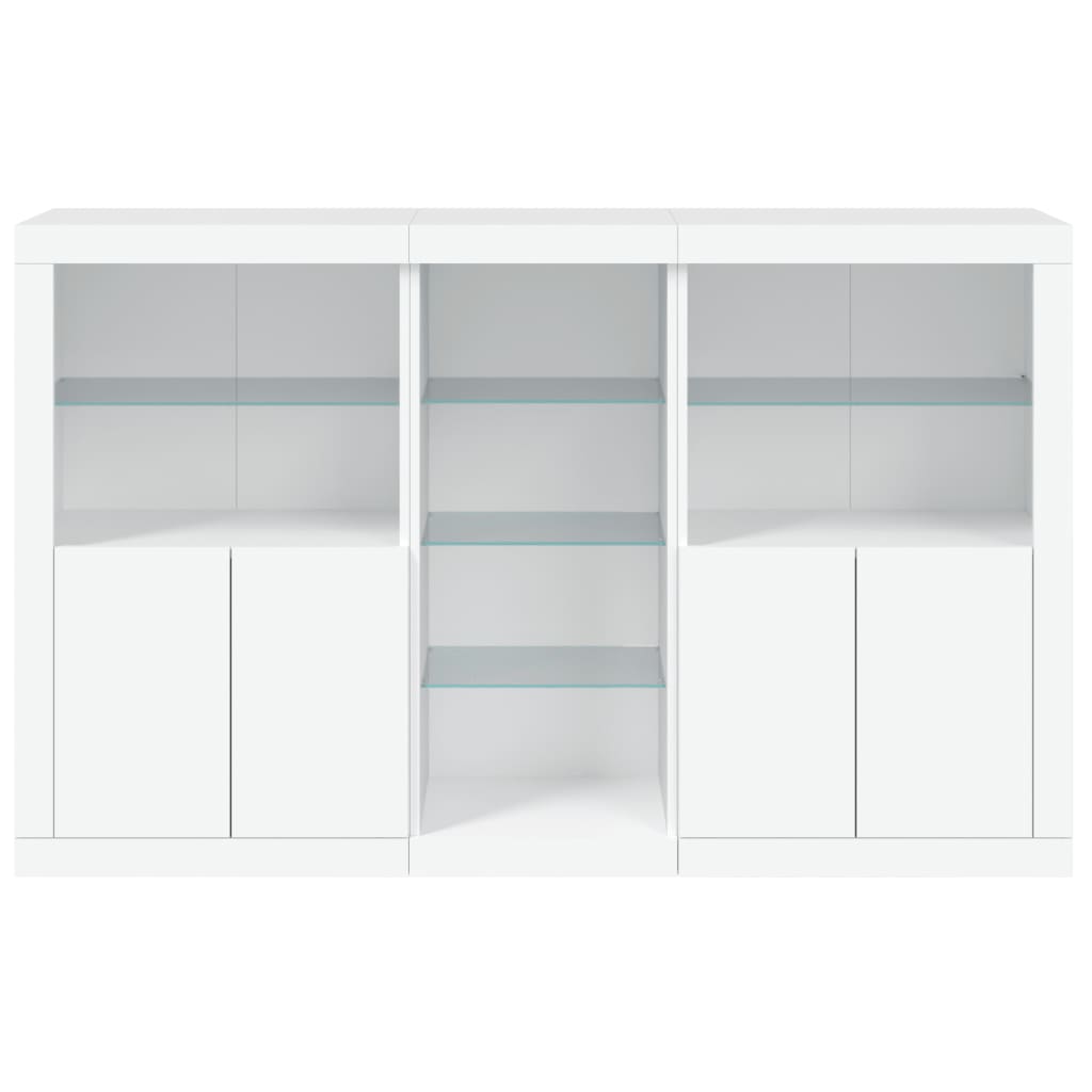 Credenza con Luci LED Bianca 162x37x100 cm - homemem39