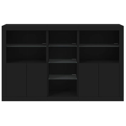 Credenza con Luci LED Nera 162x37x100 cm - homemem39