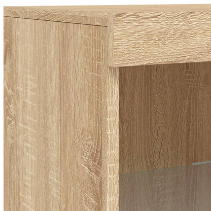 Credenza con Luci LED Rovere Sonoma 162x37x100 cm - homemem39