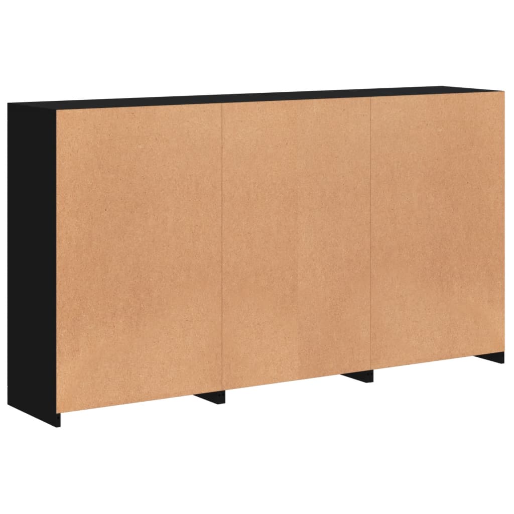 Sideboard mit LED-Leuchten Schwarz 181,5x37x100 cm