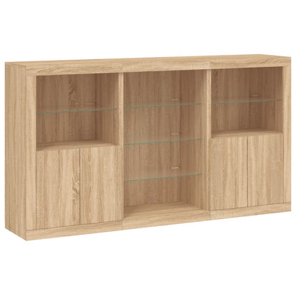 Credenza con Luci LED Rovere Sonoma 181,5x37x100 cm