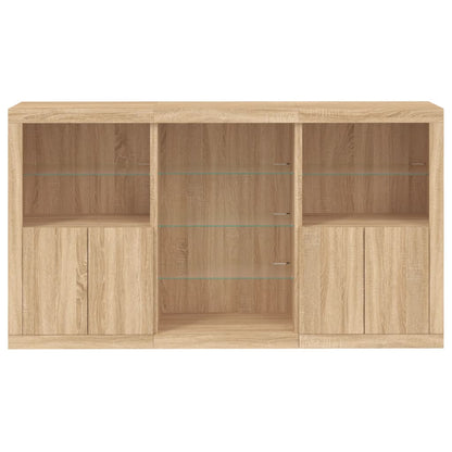 Credenza con Luci LED Rovere Sonoma 181,5x37x100 cm - homemem39