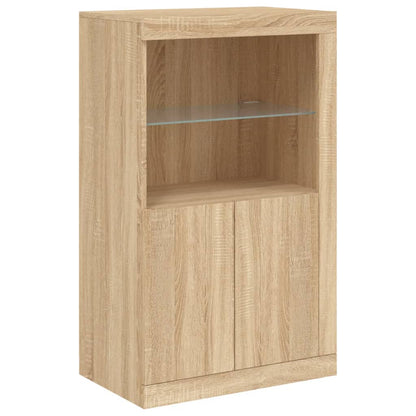 Credenza con Luci LED Rovere Sonoma 181,5x37x100 cm