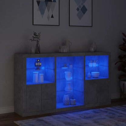 Sideboard mit zementgrauen LED-Leuchten 181,5 x 37 x 100 cm