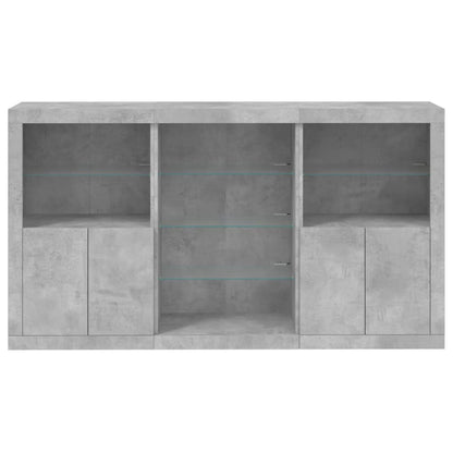 Sideboard mit zementgrauen LED-Leuchten 181,5 x 37 x 100 cm