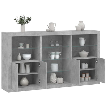 Sideboard mit zementgrauen LED-Leuchten 181,5 x 37 x 100 cm