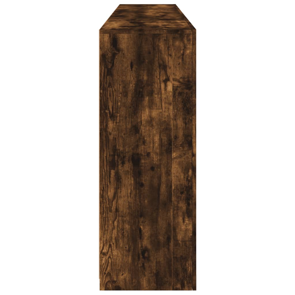 Credenza con Luci LED Rovere Fumo 202x37x100 cm