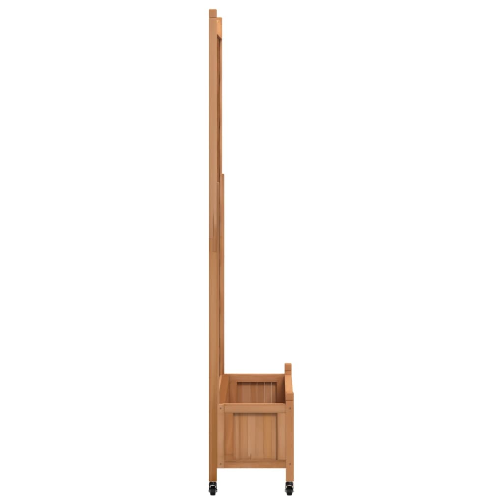 Fioriera con Traliccio e Ruote Marrone Legno Massello di Abete | homemem39