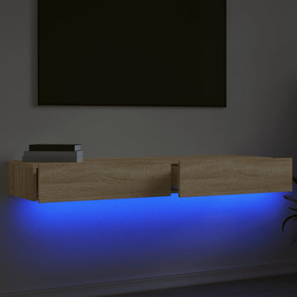 Mobili Porta TV con Luci LED 2pz Rovere Sonoma 60x35x15,5 cm