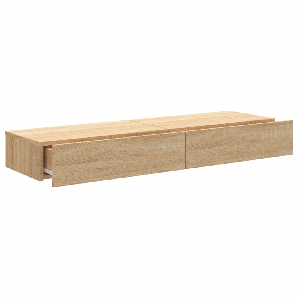 Mobili Porta TV con Luci LED 2pz Rovere Sonoma 60x35x15,5 cm