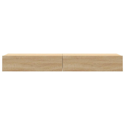 Mobili Porta TV con Luci LED 2pz Rovere Sonoma 60x35x15,5 cm
