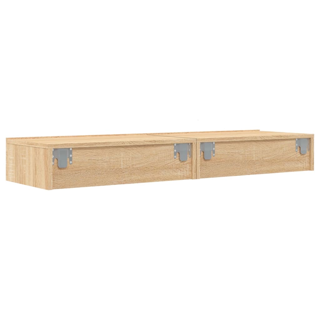 Mobili Porta TV con Luci LED 2pz Rovere Sonoma 60x35x15,5 cm
