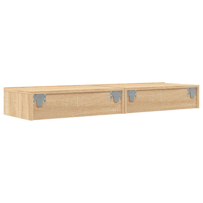 Mobili Porta TV con Luci LED 2pz Rovere Sonoma 60x35x15,5 cm