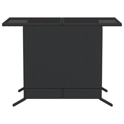 Set da Bistrò 3 pz con Cuscini Nero in Polyrattan