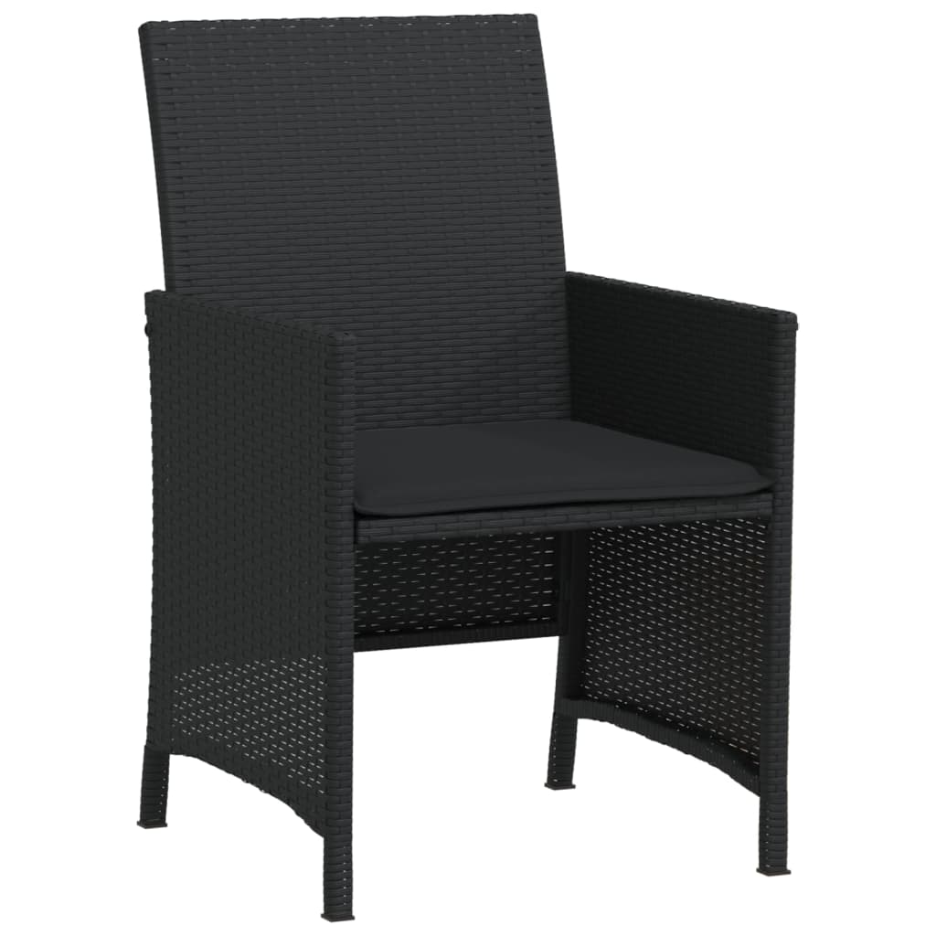 Set da Bistrò 3 pz con Cuscini Nero in Polyrattan - homemem39