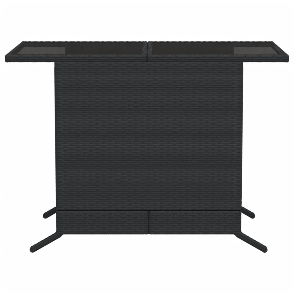 Set da Bistrò 3 pz con Cuscini Nero in Polyrattan