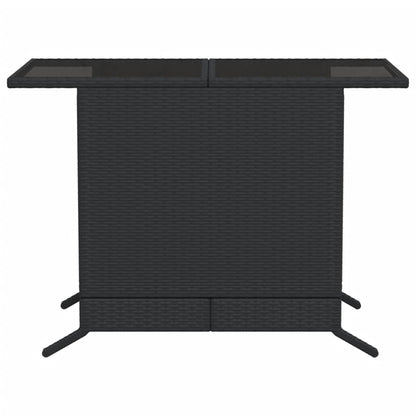 Set da Bistrò 3 pz con Cuscini Nero in Polyrattan