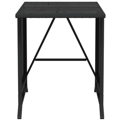 Set da Bistrò 3 pz con Cuscini Nero in Polyrattan