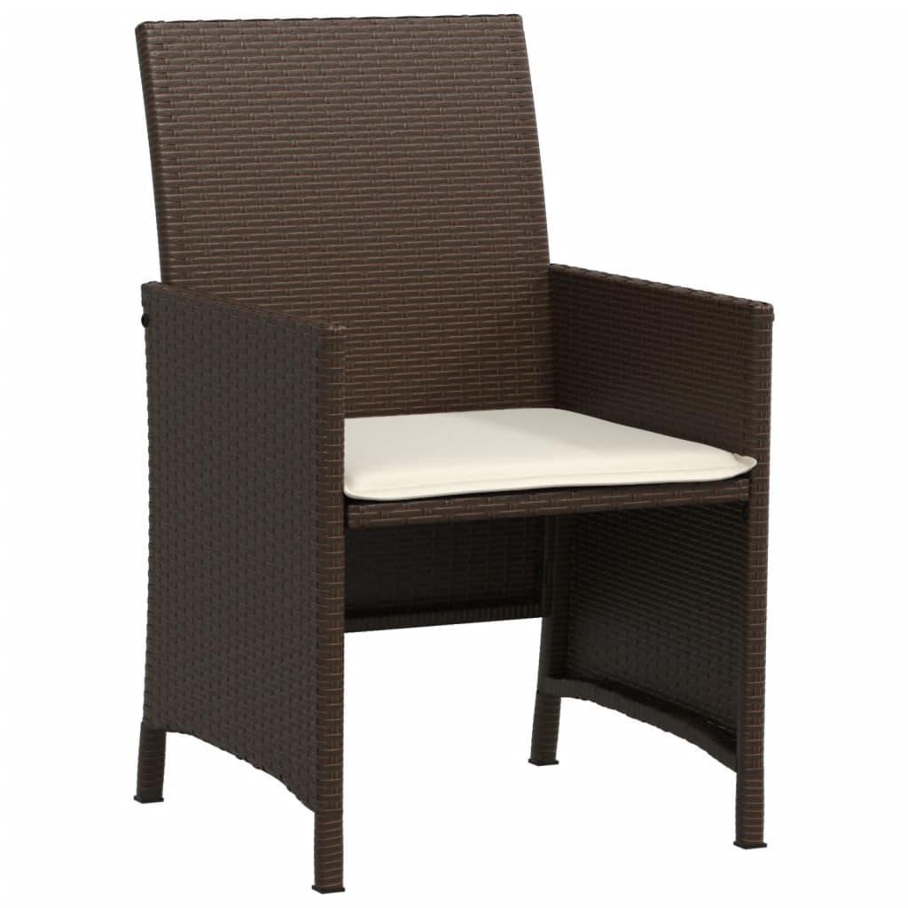 Set Bistrò 3 pz con Cuscini Marrone in Polyrattan - homemem39