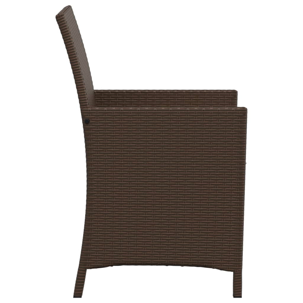 Set Bistrò 3 pz con Cuscini Marrone in Polyrattan - homemem39