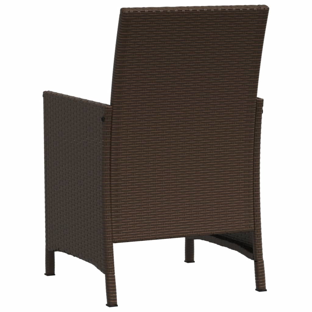 Set Bistrò 3 pz con Cuscini Marrone in Polyrattan - homemem39