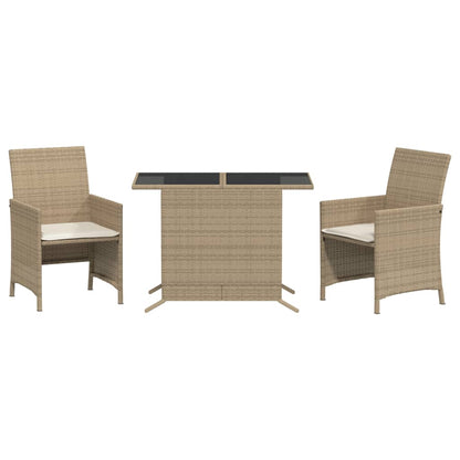 Set da Bistrò 3 pz con Cuscini Beige in Polyrattan - homemem39