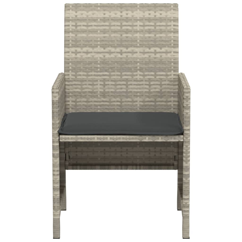 Set da Bistrò 3 pz con Cuscini Grigio Chiaro in Polyrattan - homemem39