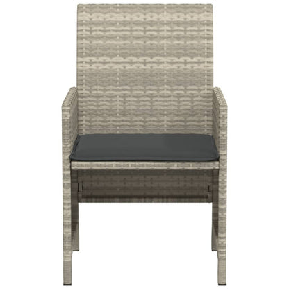 Set da Bistrò 3 pz con Cuscini Grigio Chiaro in Polyrattan - homemem39