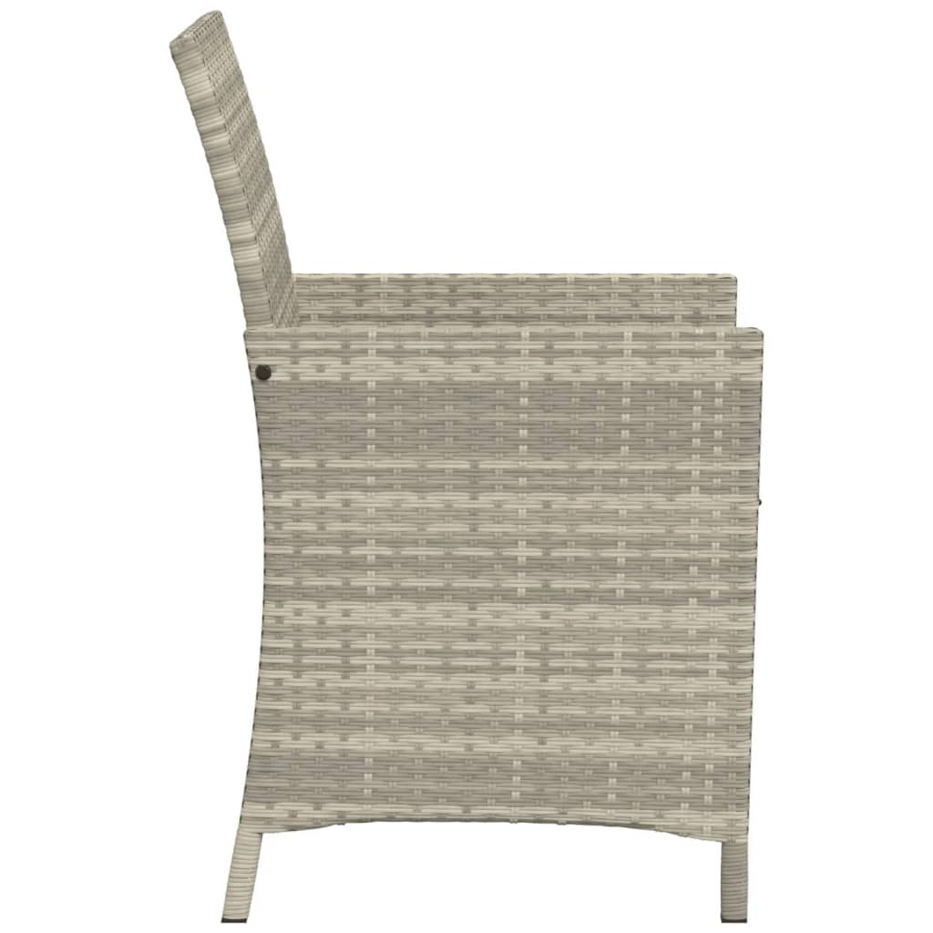 Set da Bistrò 3 pz con Cuscini Grigio Chiaro in Polyrattan - homemem39