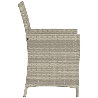 Set da Bistrò 3 pz con Cuscini Grigio Chiaro in Polyrattan - homemem39