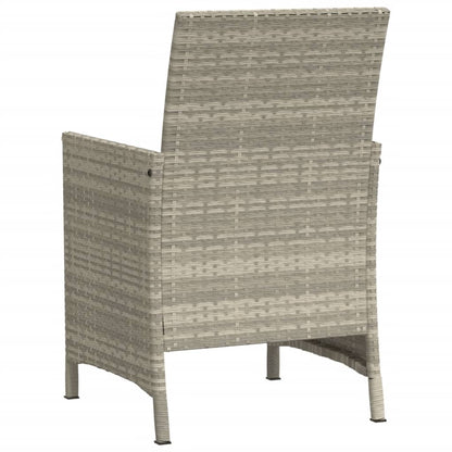 Set da Bistrò 3 pz con Cuscini Grigio Chiaro in Polyrattan - homemem39
