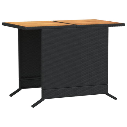 Set da Bistrò 3 pz con Cuscini Nero in Polyrattan