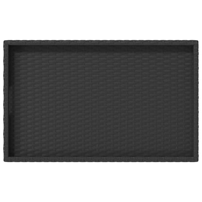 Tavolino Vassoio Pieghevole Nero 65x40x75 cm in Polyrattan