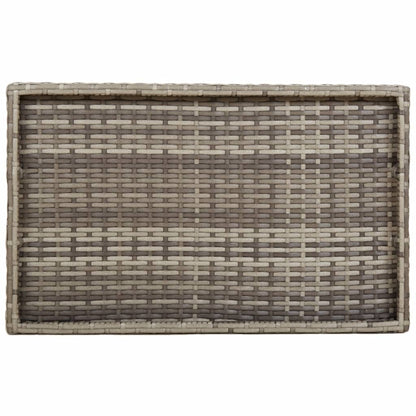 Tavolino Vassoio Pieghevole Grigio 65x40x75 cm in Polyrattan