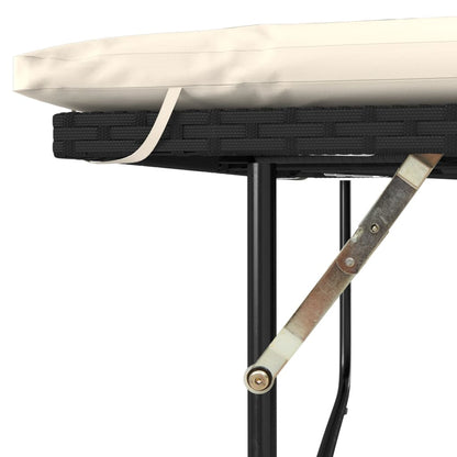 Divano da Giardino con Cuscini a 2 Posti Nero in Polyrattan | homemem39