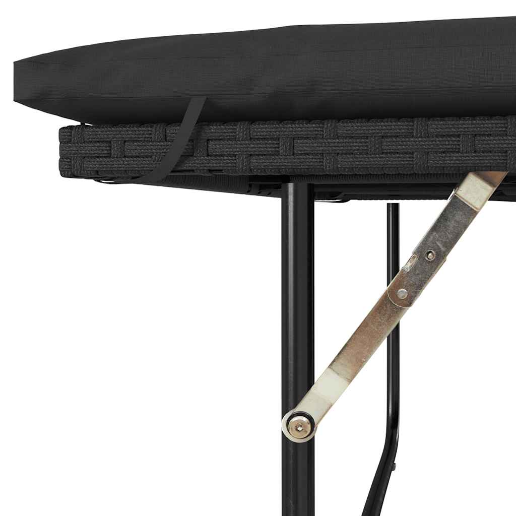 Divano da Giardino con Cuscini a 2 Posti Nero in Polyrattan | homemem39
