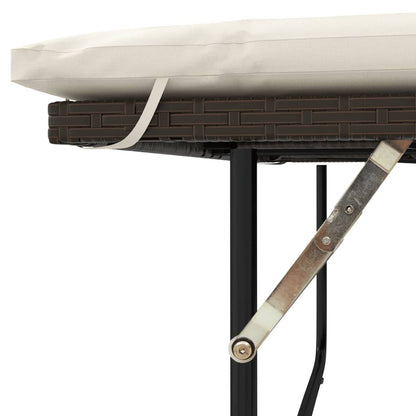 Divano da Giardino a 2 Posti con Cuscini in Polyrattan Marrone | homemem39