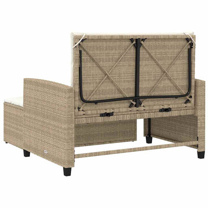 Divano da Giardino con Cuscini a 2 Posti Beige in Polyrattan