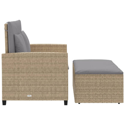 Divano da Giardino con Cuscini a 2 Posti Beige in Polyrattan | homemem39